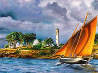 Le Forban de Port-Navalo, 2011, Huile (46x27)
