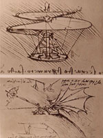 Leonardo da Vinci, helicopter and lifting wing